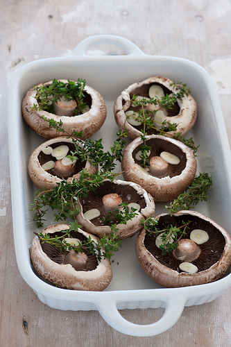 Roast portabello mushrooms