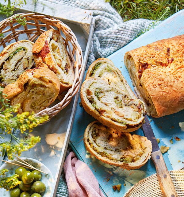 Roast potato and pesto Stromboli