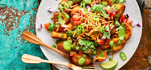 Roast potato chaat