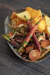 Roast potatoes & vegetables