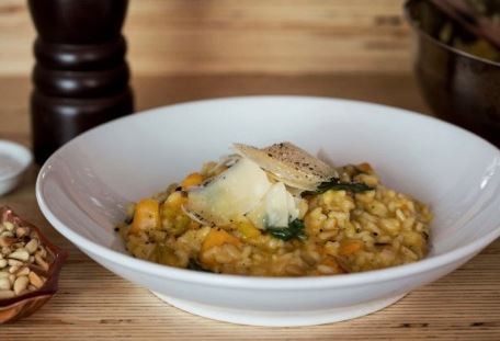 Roast pumpkin & basil risotto [Tom Hutchison]