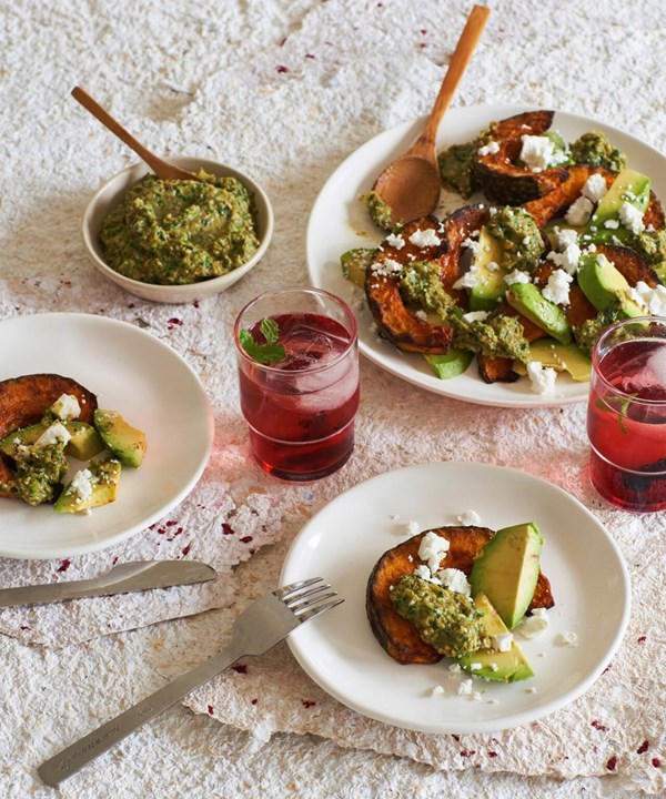 Roast pumpkin, avocado & creamy feta