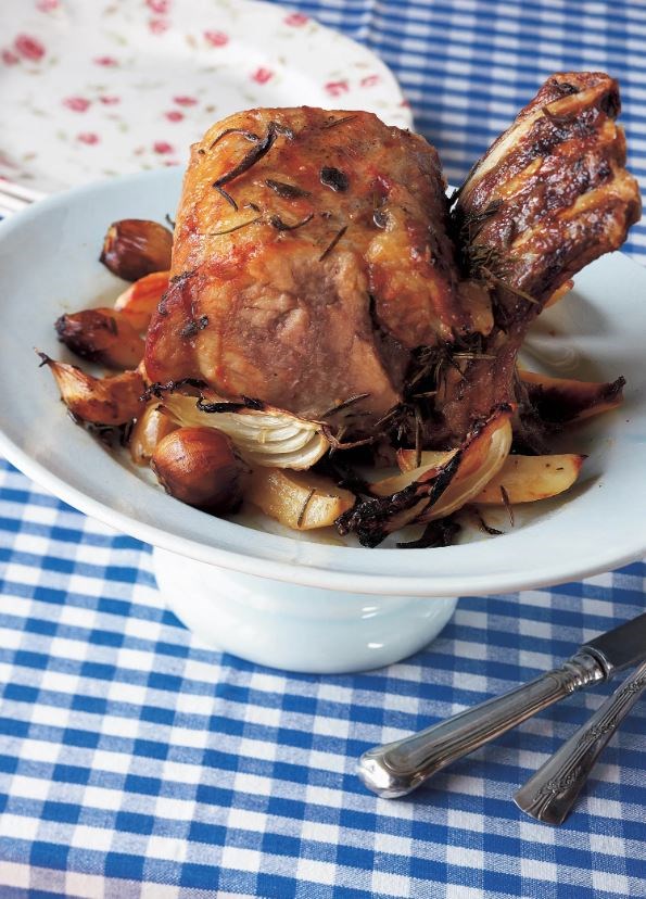 Roast rack of pork with fennel and honey