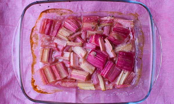 Roast rhubarb jam and Bellinis