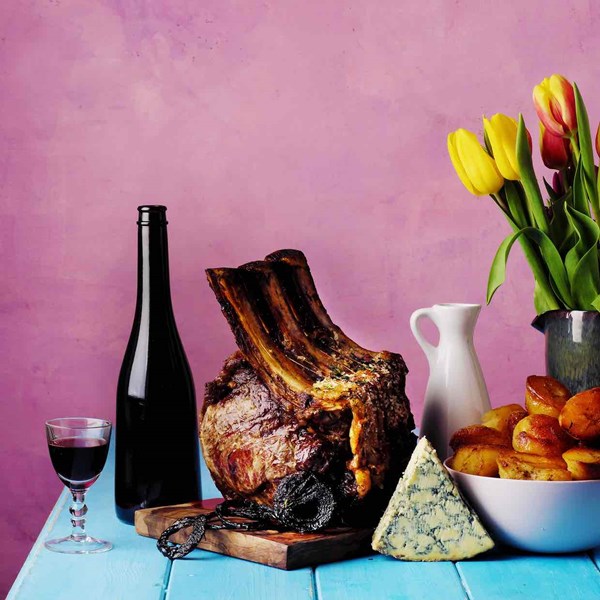 Roast rib of beef with Port and Stilton gravy