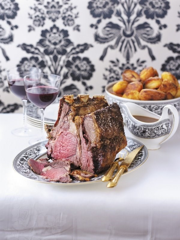 Roast rib of beef with Port and Stilton gravy