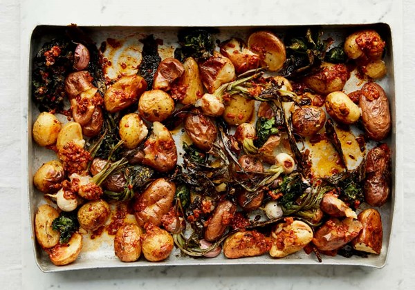 Roast roots with butter alla diavola