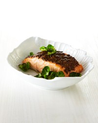 Roast salmon with whole-grain-mustard crust
