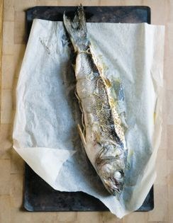 Roast sea bass with fennel (Bar rôti au fenouil)