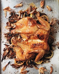 Roast spatchcocked lemon chicken