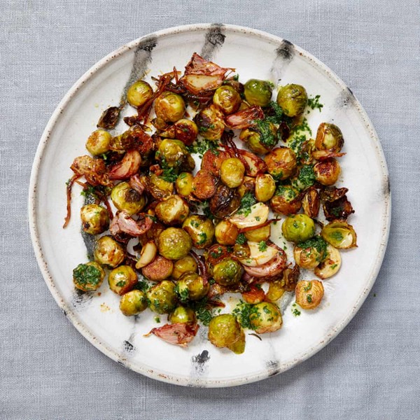 Roast sprouts with preserved lemon and paprika