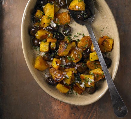 Roast squash and chestnuts