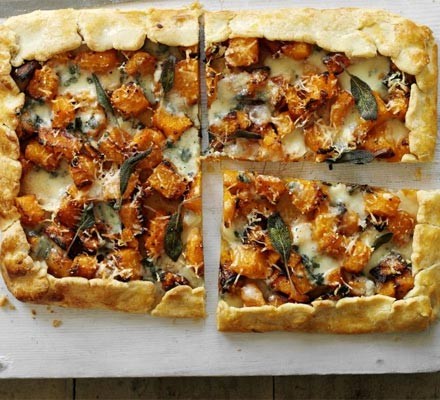 Roast squash, blue cheese and sage tart