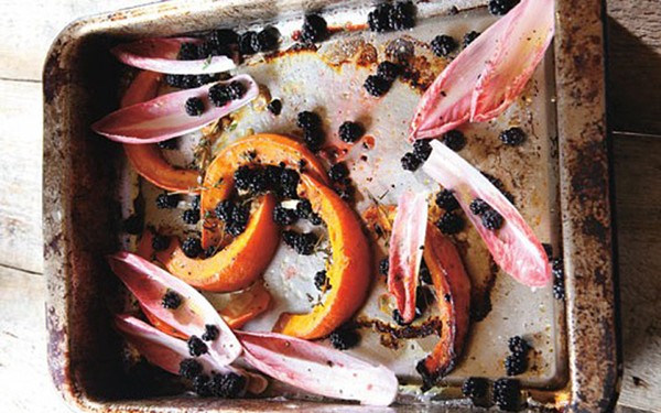 Roast squash, chicory and blackberries