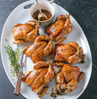 Roast stuffed Cornish hens