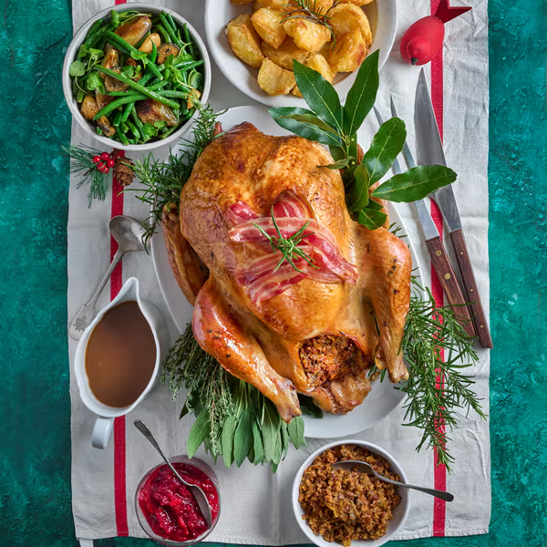 Roast stuffed turkey