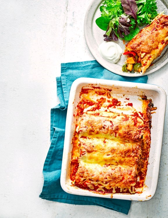 Roast sweet potato enchiladas