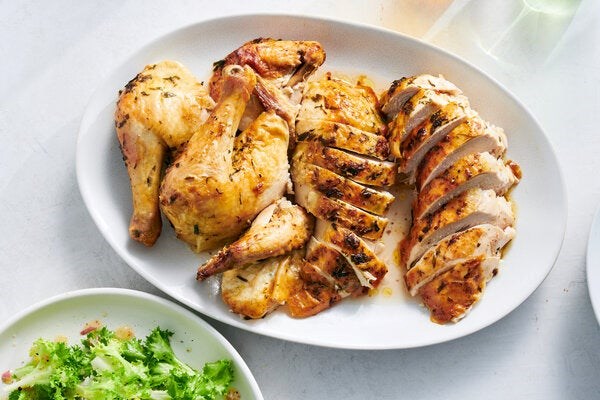 Roast tarragon-Cognac chicken [Christiane Baumgartner / Florence Chapgier]