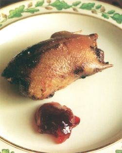 Roast teal with rosehip jelly