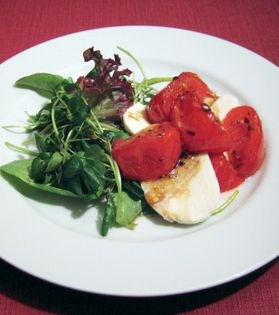 Roast tomato and mozzarella salad