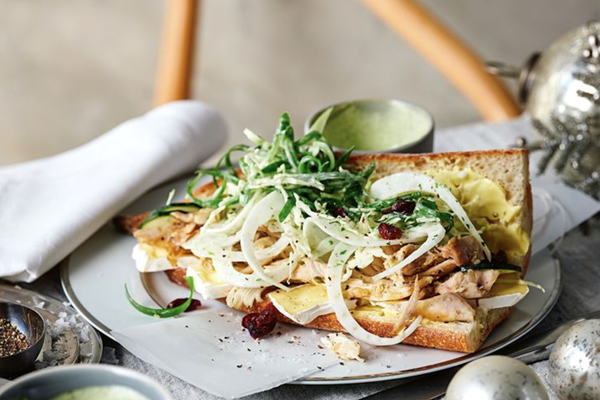 Roast turkey baguette, cranberry slaw, dill mayo