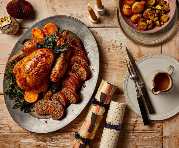 Roast turkey breast with fino stuffing
