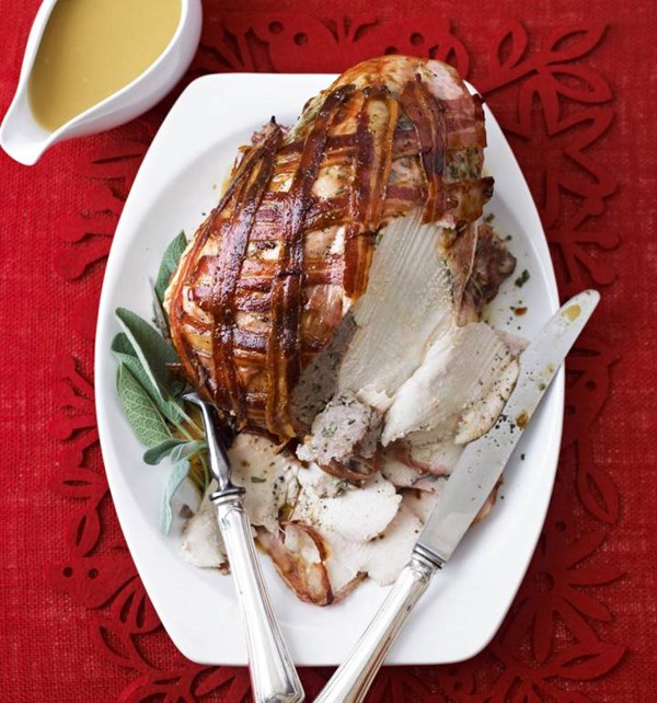 Roast turkey crown with sage stuffing