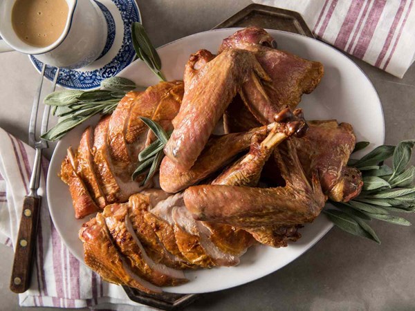 Roast turkey in parts