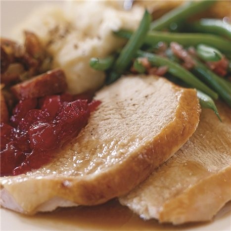 Roast turkey seasoned with sage