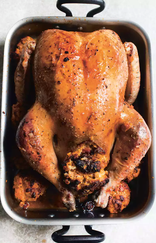 Roast turkey, sweet potato stuffing