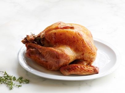Roast turkey with apple-brandy gravy