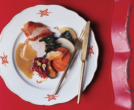 Roast turkey with cream gravy
