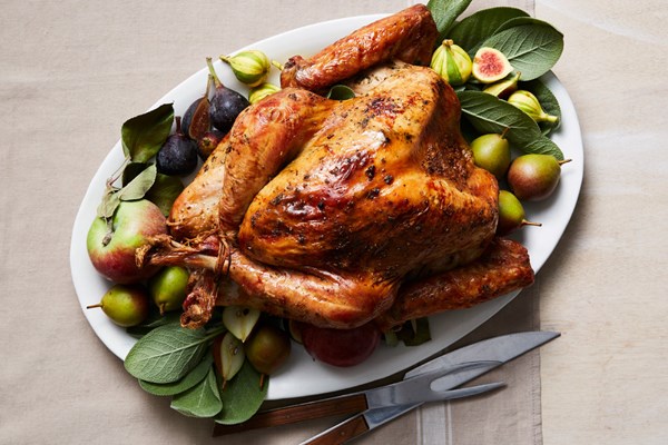 Roast turkey with garlic and anchovies