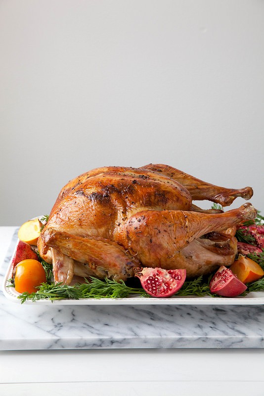 Roast turkey with herb compound butter