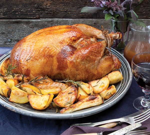 Roast turkey with lemon gravy