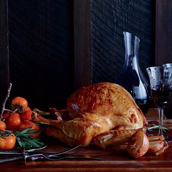 Roast turkey with polenta stuffing