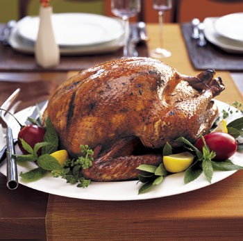 Roast turkey with pomegranate glaze