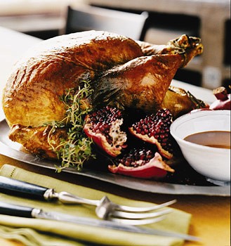 Roast turkey with pomegranate gravy