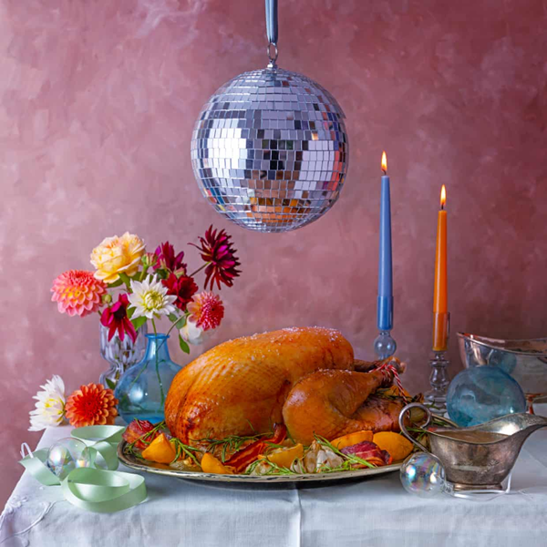 Roast turkey with rosemary, thyme and lemon butter