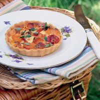 Roast vegetable and smoked goat's cheese tartlets