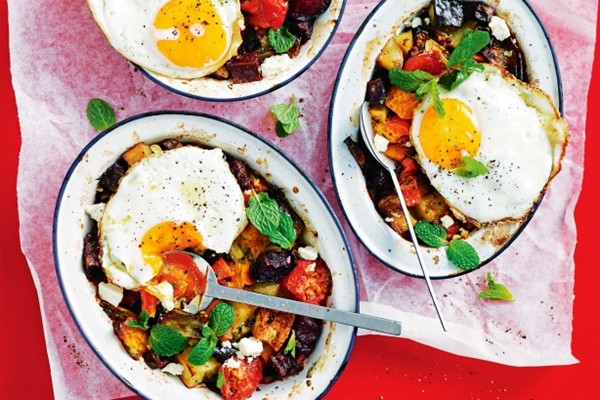 Roast vegetable hash pies