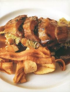 Roast venison with haggis and neeps