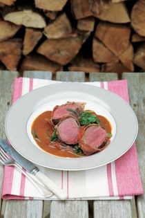 Roast venison with prosciutto