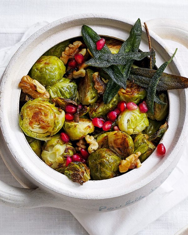 Roast walnut & pomegranate sprouts 