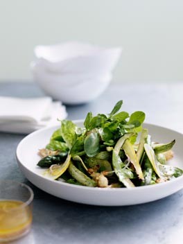 Roast zucchini and torn bread salad with verjuice dressing