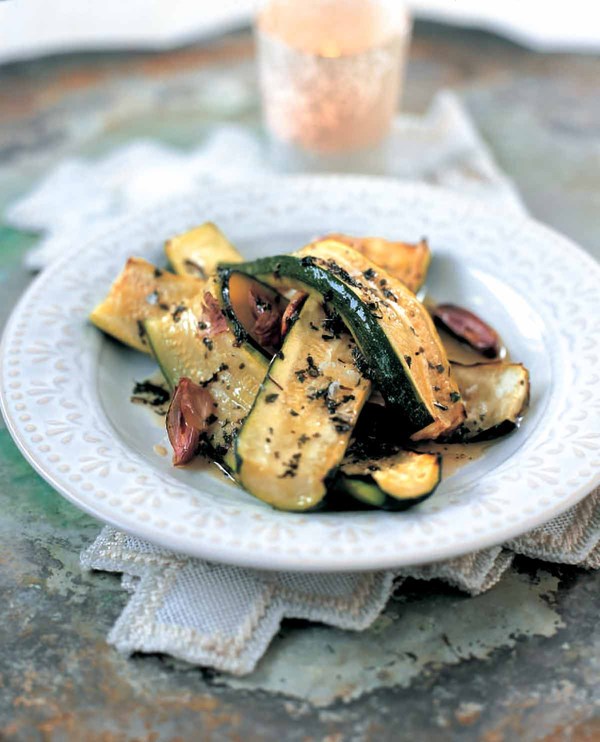 Roast zucchini with vinegar