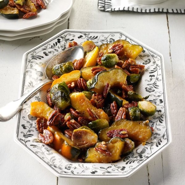 Roasted acorn squash & Brussels sprouts