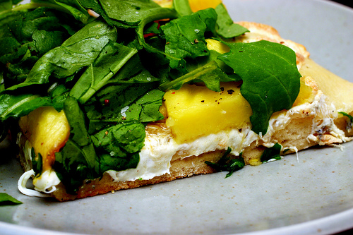 Roasted acorn squash and Gorgonzola pizza