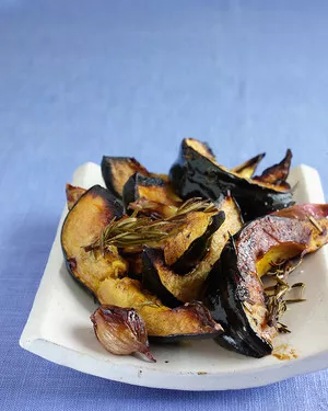 Roasted acorn squash, shallots, and rosemary