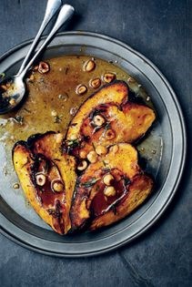 Roasted acorn squash with hazelnuts, brown butter & rosemary